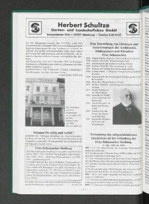 Fortsetzung des zeitgeschichtlichen Geschehens ab der Gründung der Fritz Schumacher Siedlung