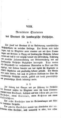 Revidirte Statuten des Vereines für hamburgische Geschichte : revidirte Statuten des Vereines für hamburgische Geschichte