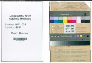 Entnazifizierung Hermann Cantz , geb. 28.05.1896 (Abteilungsleiter)