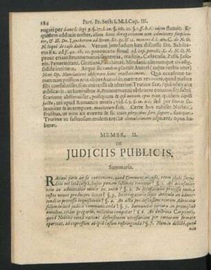 Membr. II. De Judiciis Publicis.