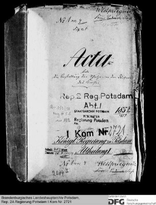 Anstellung und Dienstführung der Schulzen, Gemeindevorsteher, Bürgermeister, Beigeordneten und Schöffen im Kreis Westprignitz