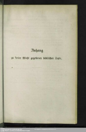 Anhang zur freien Wahl gegebener biblischer Texte