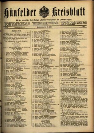 Ausgabe vom Donnerstag, den 22. Mai 1913.