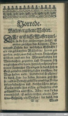 Vorrede. Gottes ergebene Behter