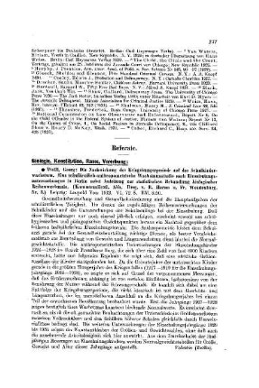 Biologie, Konstitution, Rasse, Vererbung