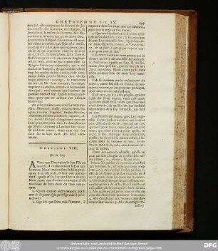 Chapitre VIII. De la Loy.