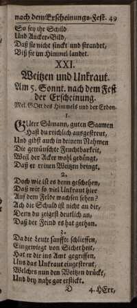XXI. Weitzen und Unkraut. - XXX. Gott und Brodt.