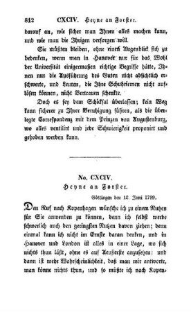 No. CXCIV. Heyne an Forster