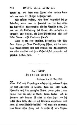 No. CXCIV. Heyne an Forster