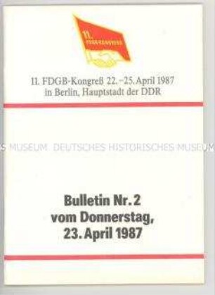 Broschüre über den zweiten Tag des 11. FDGB-Kongresses
