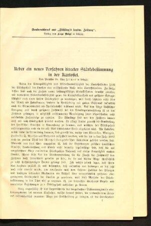 Ueber ein neues Verfahren directer Stärkebestimmung in der Kartoffel