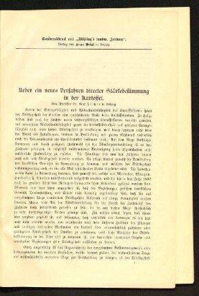 Ueber ein neues Verfahren directer Stärkebestimmung in der Kartoffel