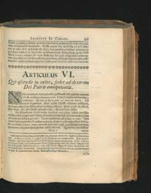 Articulus VI. Qui ascendit in coelos, sedet ad dextram Dei Patris omnipotentis.