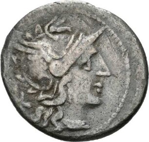 Denar des C. Maianius mit Darstellung der Victoria in einer Biga