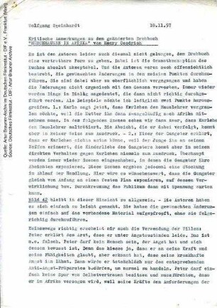 Anmerkungen zum Drehbuch