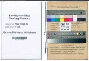 Entnazifizierung Wilhelmine Grosse-Ellermann , geb. 19.06.1896 ()