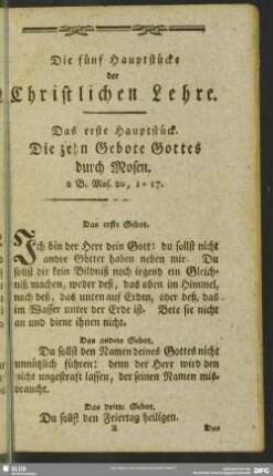 Die fünf Hauptstücke der christlichen Lehre