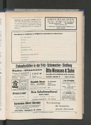 Anmeldung zur Aufnahme als Mitglied im Langenhorner Heimatverein