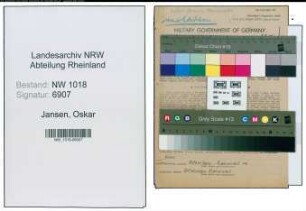 Entnazifizierung Oskar Jansen , geb. 15.09.1891 (Landwirt)
