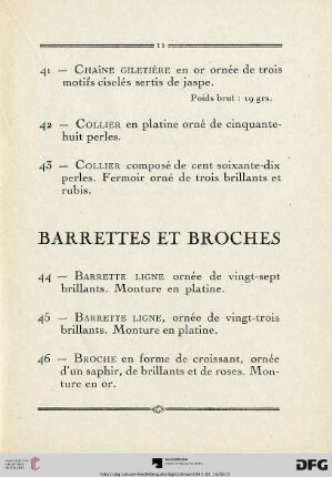 Barrettes Et Broches (Nr.44-50)
