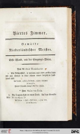 Viertes Zimmer. Gemälde Niederländischer Meister