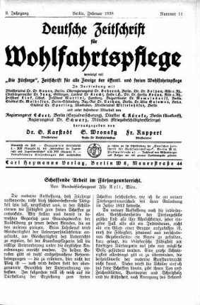 Schaffende Arbeit im Fürsorgeunterricht