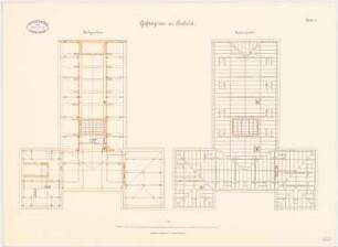 Amtsgerichtliche Neubauten (Amtsgerichts-), Krefeld Gefängnis: Grundriss DG, Dachaufsicht, 1:100