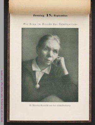 Porträt von Bertha von der Schulenburg