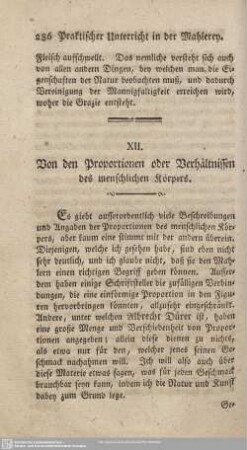 XII. Von den Proportionen oder Verhältnissen des menschlichen Körpers.