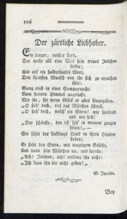Der zärtliche Liebhaber.