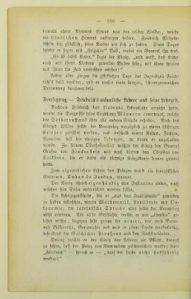 Fortsetzung. - Friedrich's männliche Lehrer und seine Lehrzeit