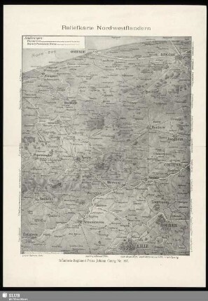 Reliefkarte Nordwestflandern