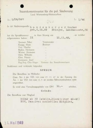 Landenberger, Gustav