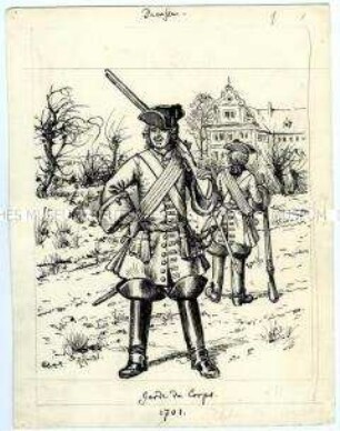 Uniform der Leibgarde König Friedrichs I. von Preußen, 1701