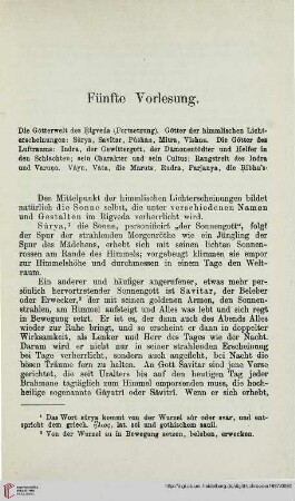 Fünfte Vorlesung