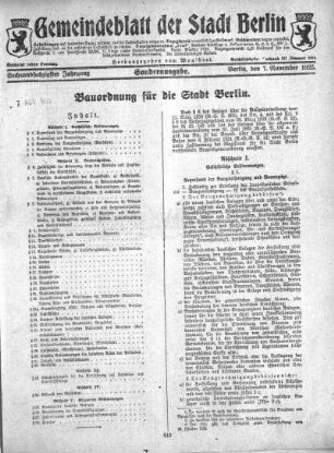 Sonderausgabe, 7. November 1925
