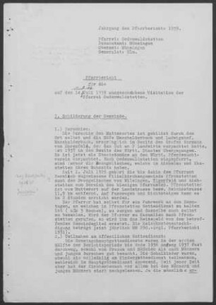 Ödenwaldstetten-Pfronstetten: Pfarrbericht 1939