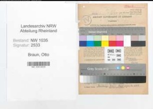 Entnazifizierung Otto Braun , geb. 13.01.1905 (Ingenieur)