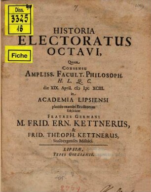 Historia Electoratus Octavi