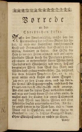Vorrede an den Christlichen Leser.