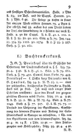 E. Buchdruckerkunst.