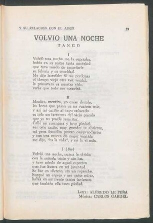 Volvió una noche : Tango