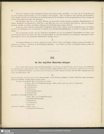 III. Im Bau begriffene Eisenbahn-Anlagen