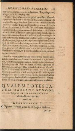 Qualem Potestatem Habeant Synodi, Seu, Quae, Sit Rerum In Synodis iudicatarum autoritas.