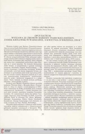 54: Opus sacrum. Wystawa ze zbiorów Barbary Piaseckiej-Johnson : zamek Królewski w Warszawie, 10 kwietnia-20 września 1990 r.