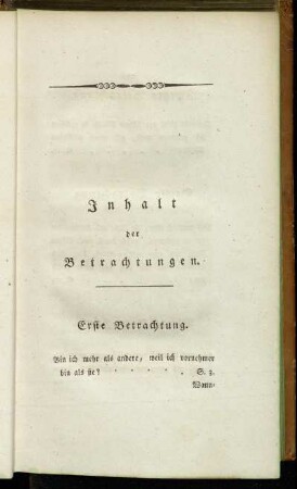 Inhalt der Betrachtungen.
