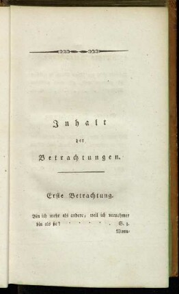 Inhalt der Betrachtungen.