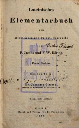 Lateinisches Lesebuch für die ersten Anfänger