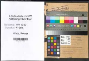 Entnazifizierung Reiner Wirtz , geb. 31.05.1895 (Verwaltungsbeamter)