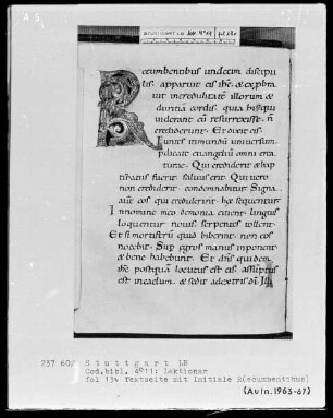 Lectionar — Initiale R(ecumbentibus), Folio 13verso